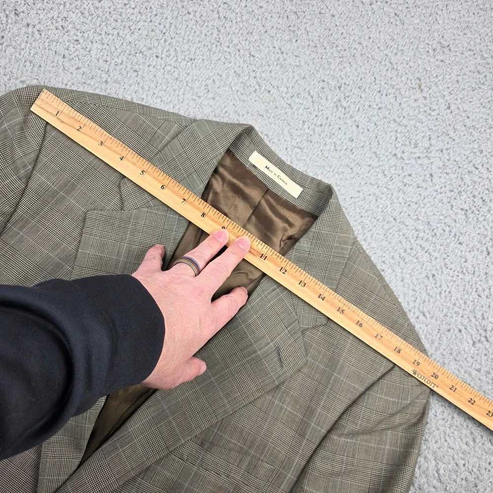 Chaps Ralph Lauren Vintage Mens 41R Wool Blazer‎ Brown Glen Plaid Sport Coat